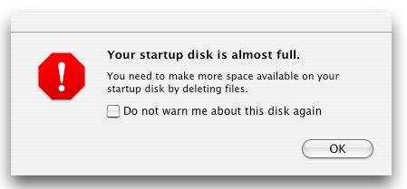 your startup disk is full