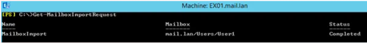 After executing the command, you can track the progress of import request using