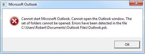 Cannot start Microsoft Outlook. Cannot open the Outlook Window