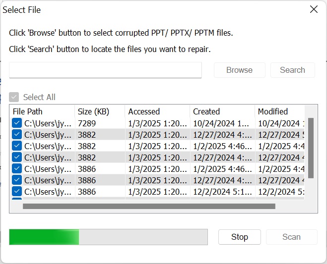 Stellar Repair for PowerPoint Scan