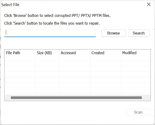 Stellar Repair for PowerPoint Select File