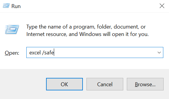 Run Excel in Safe Mode