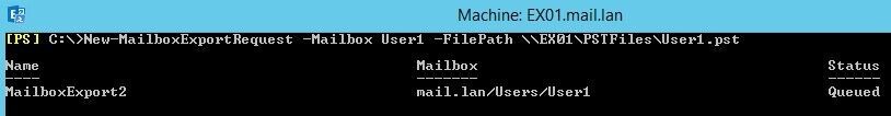 run the New MailboxExportRequest command as given below to export a single mailbox