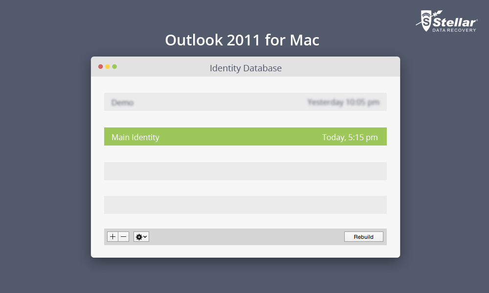 outlook for mac 2011 asked for main identity