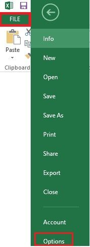 Figure 5 – Excel Options