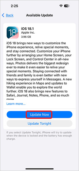 iPhone update to iOS 18