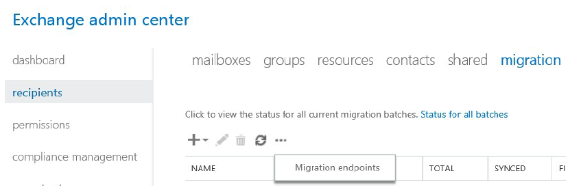 Exchange Admin center in the Microsoft 365