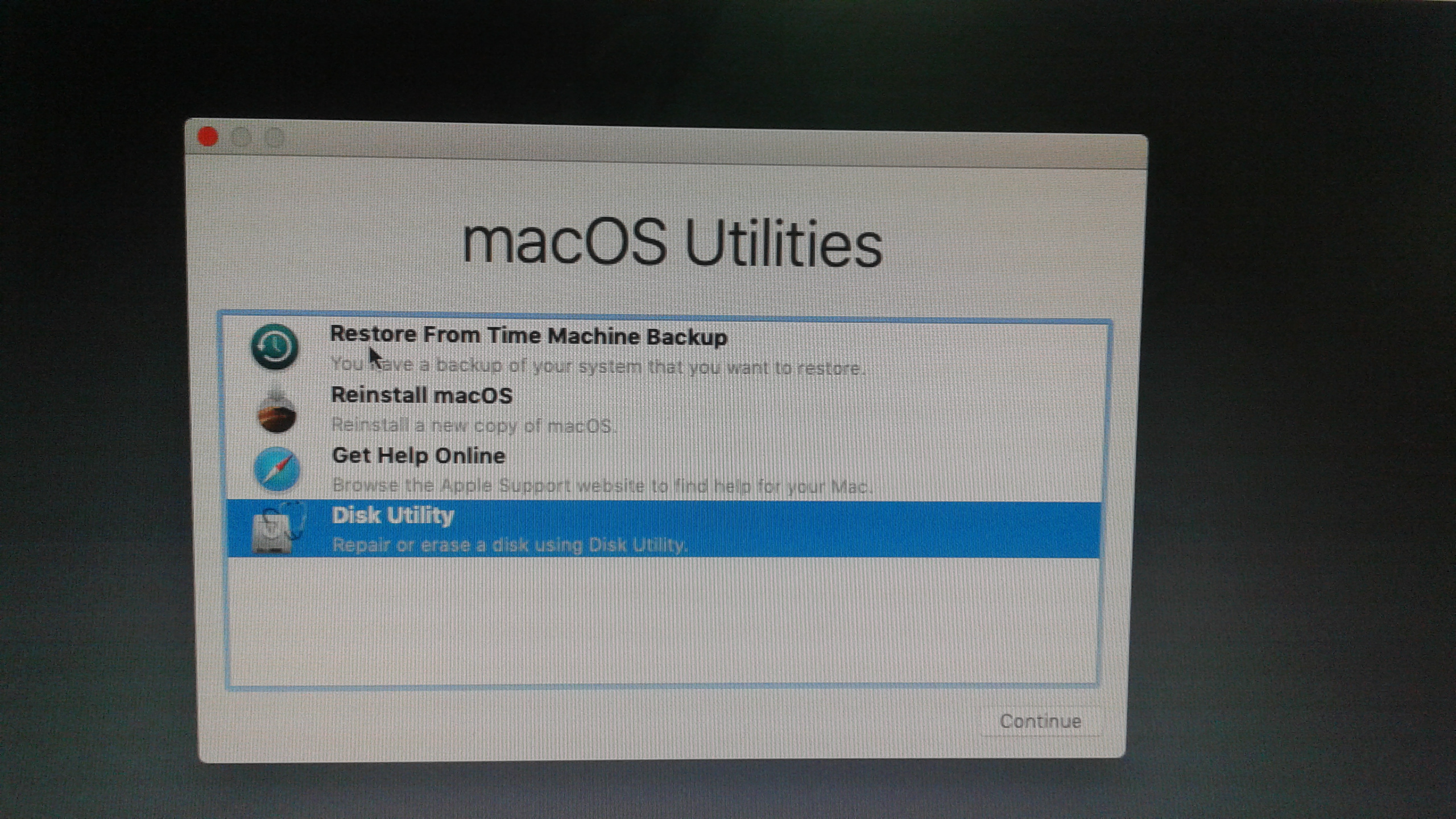 mac command for disk utility at startup