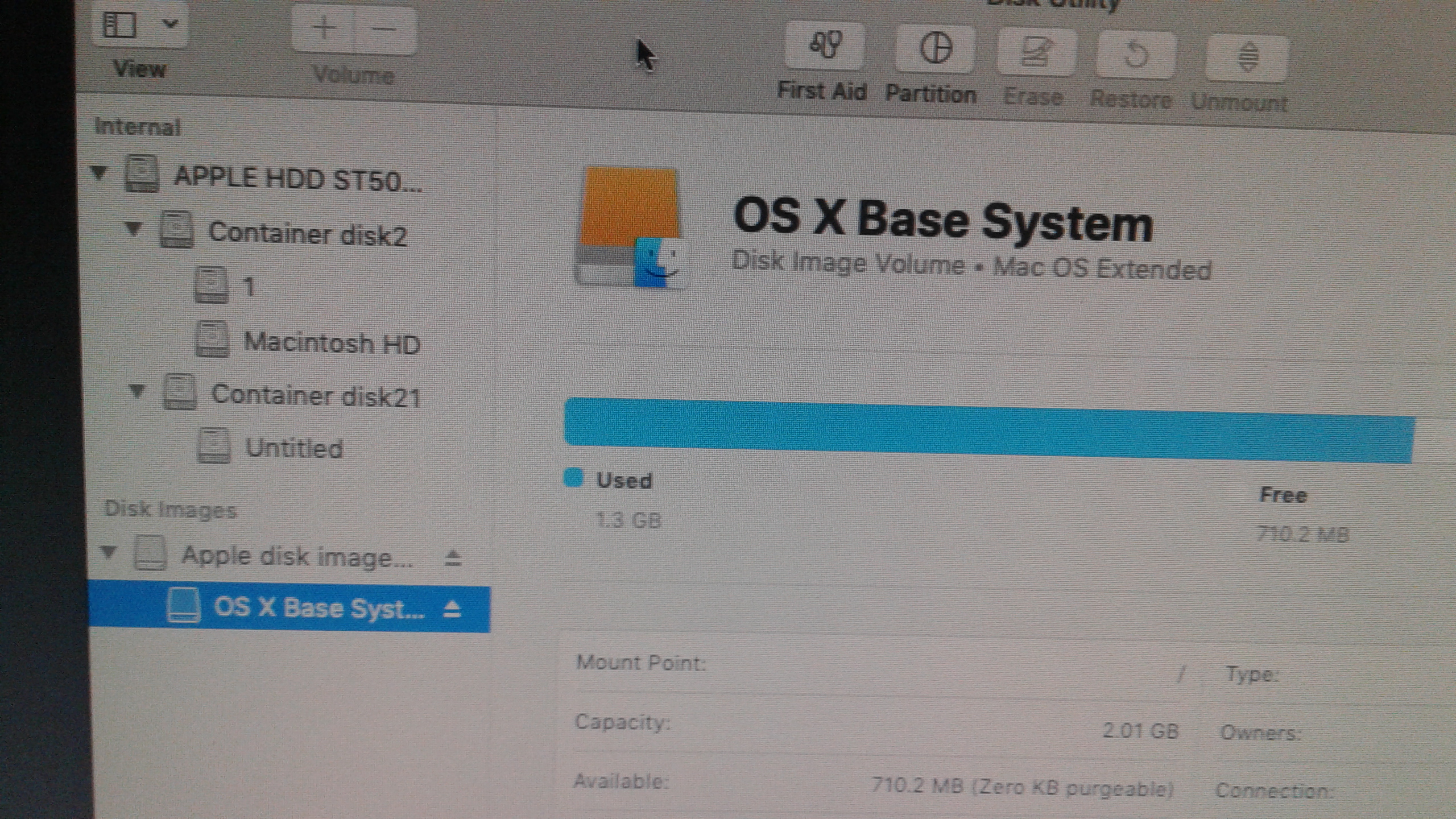 how to restore mac os x partition