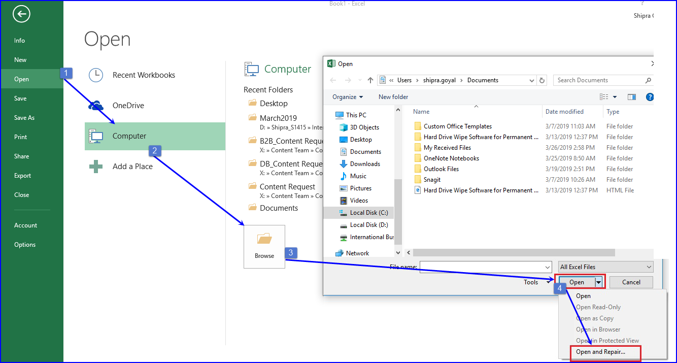 Открыть excel файл недопустимый формат