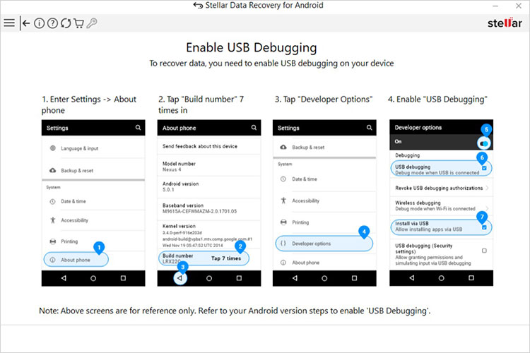 Enable USB Debugging