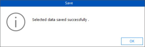 Selected data saved successfully’