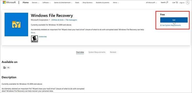 Download Windows File Recovery