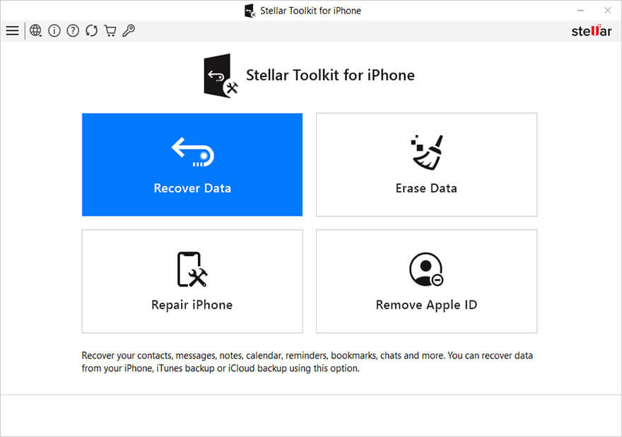 Stellar Toolkit for iPhone Recover Data 1