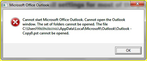 outlook won t open 2016