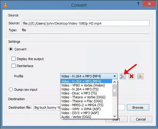 vlc 05 - desired input codec