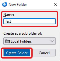 Name the newly-created folder and click on Create Folder