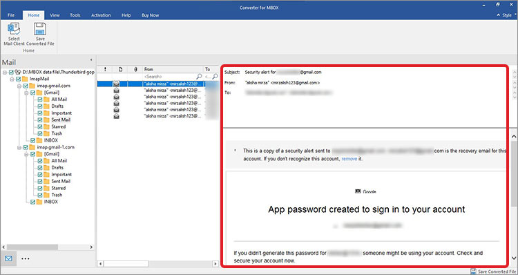 The software will start scanning the selected MBOX file. Once the scan is complete, preview the MBOX data.