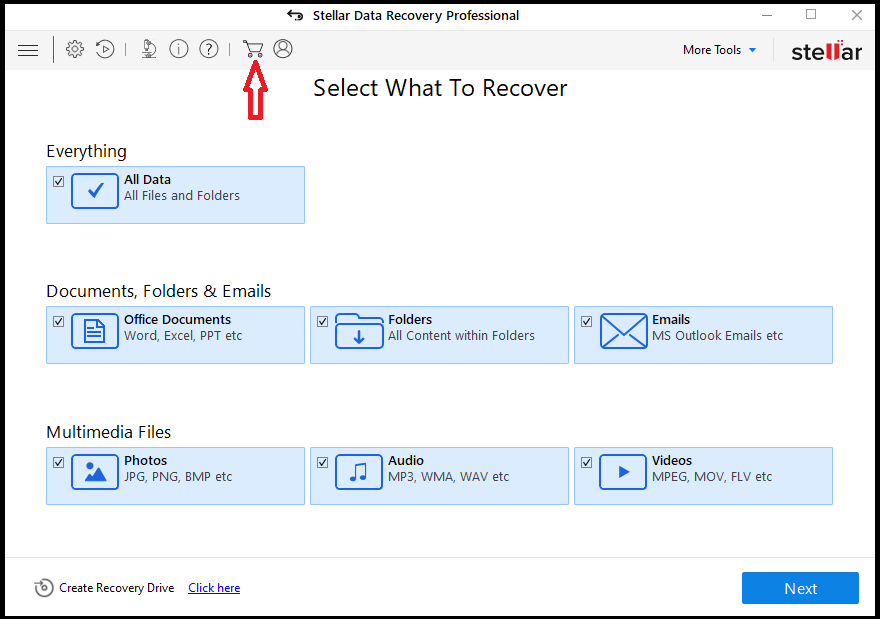 stellar data recovery professional activation key fails