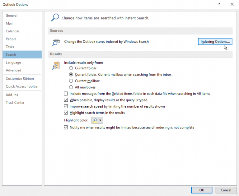 outlook 2016 sync issues in windows 10
