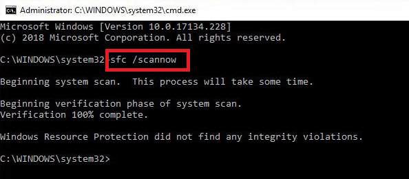 Type SFC/Scannow command in the command prompt window