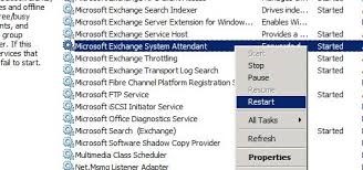 restart MS Exchange services