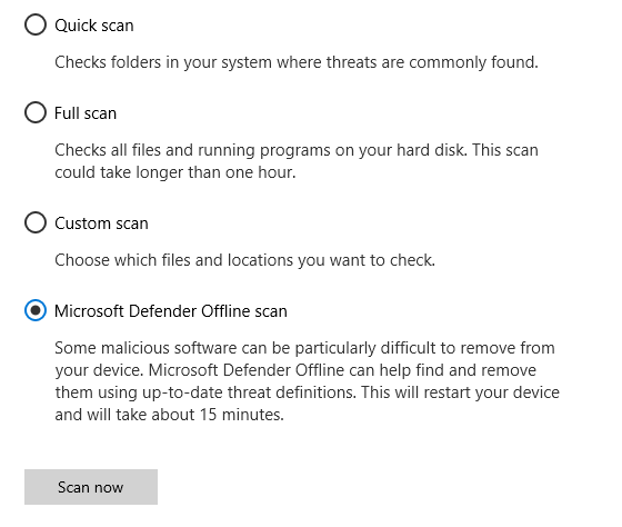 Windows Defender Program