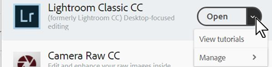  Lightroom CC in Adobe Creative Cloud Desktop App