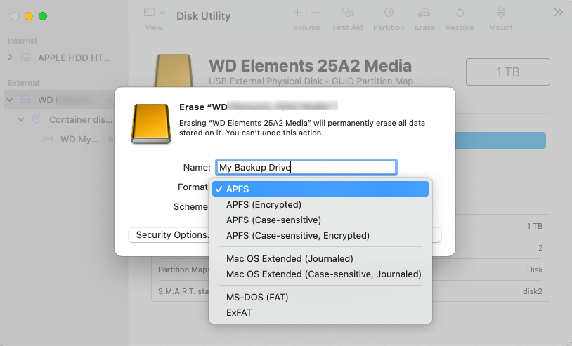 erase wd my passport to format for osx 10.6
