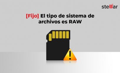 [Fijo] El tipo de sistema de archivos es RAW