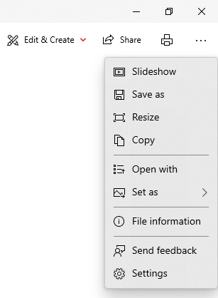 Resize option in Photos app