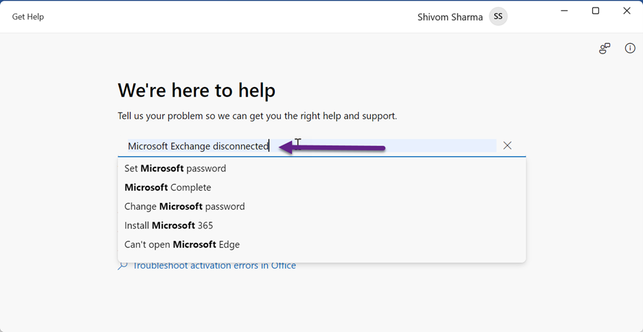 search Microsoft Exchange disconnected 