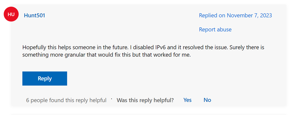 Disable IPv6 Protocol