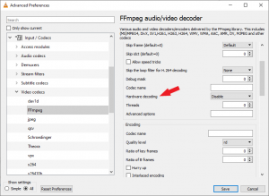 plex media player hardware decoding disabled
