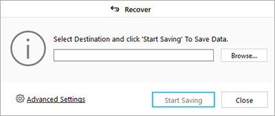 browse location to save recover files