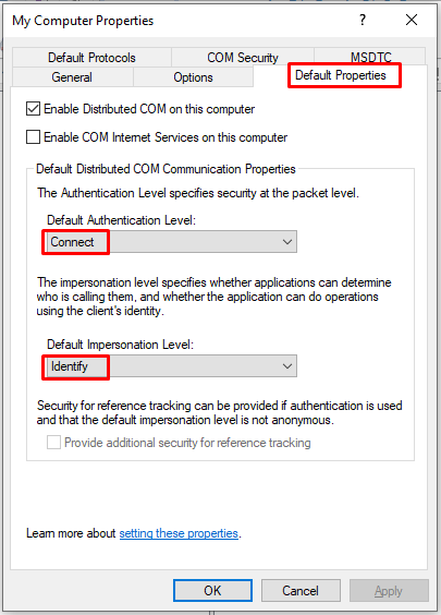 make changes in Default Properties tab to resolve excel file won't open 