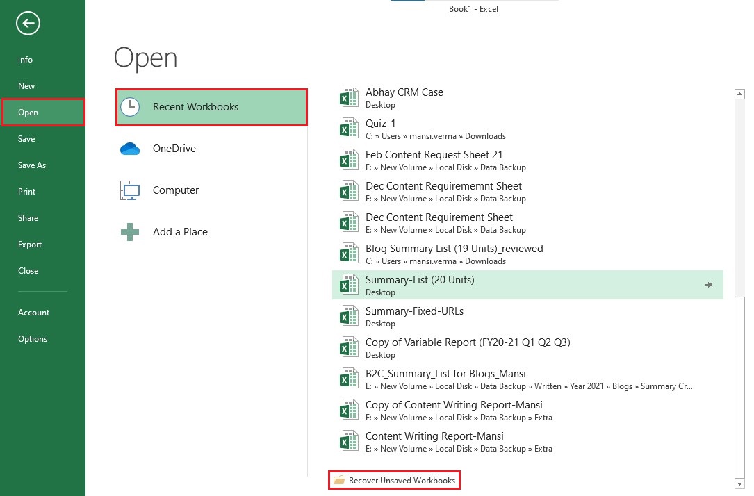 4 Quick Ways To Recover Unsaved Excel File On Windows 8928