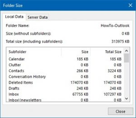 If you are working in Cached Exchange Mode, choose the Server Data tab.