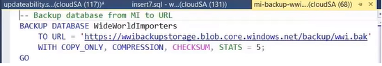 backup database in Azure SQL managed instance