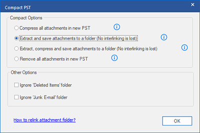 choose option to extract attachments in a seperate folder