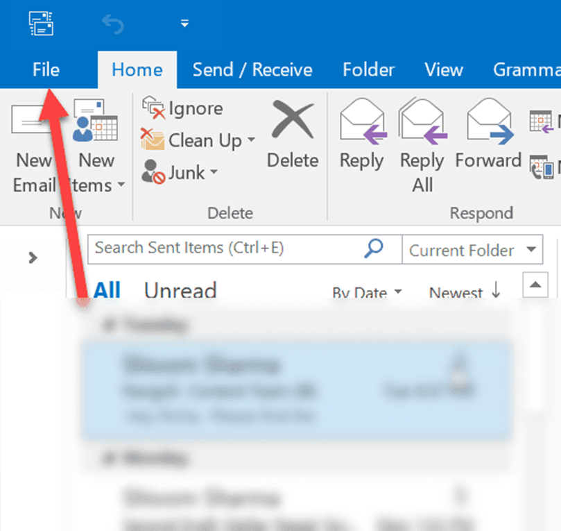 Check Outlook Account Settings