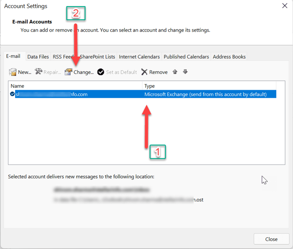 More Settings and select Advanced in Server Settings window 