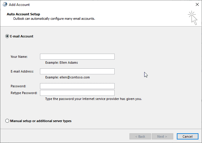 configure your email profile