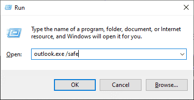 use command Outlook.exe /safe