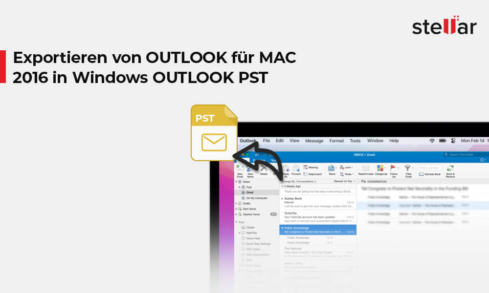 Exportieren von Outlook für Mac 2016 in Windows Outlook PST