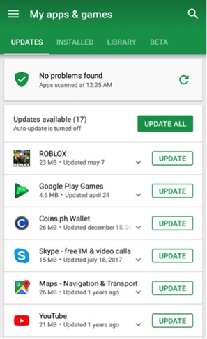 Update Android YouTube App- Select Update- YouTube Videos not playing on Android