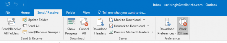 How to Disable Work Offline in Outlook?