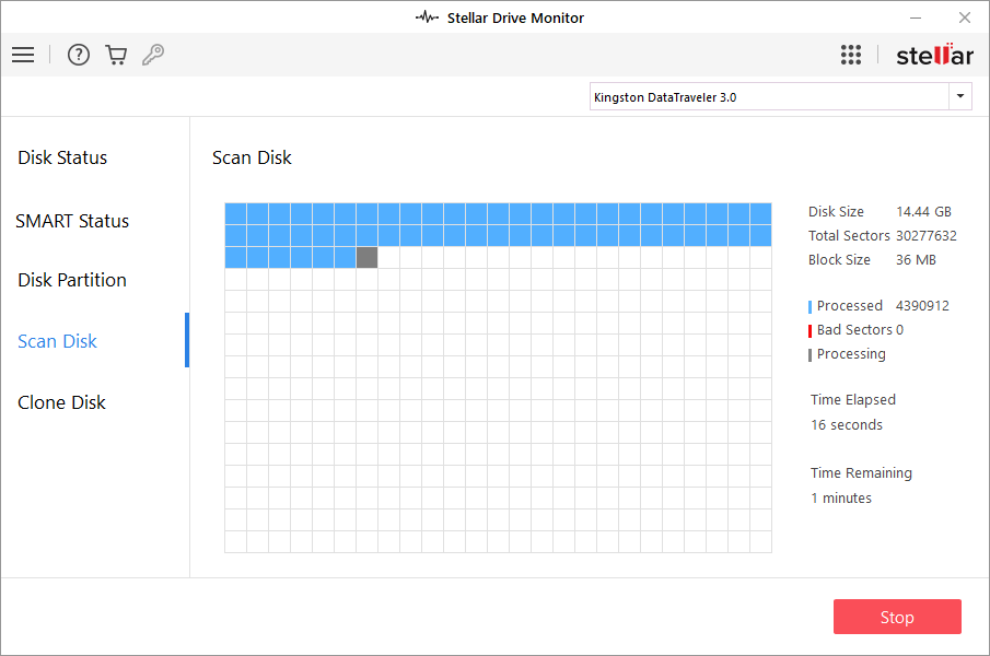 WDR device monitor start scan