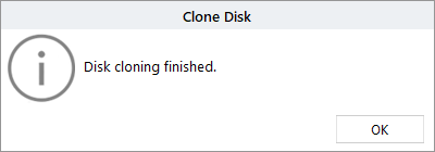 disk cloning finished