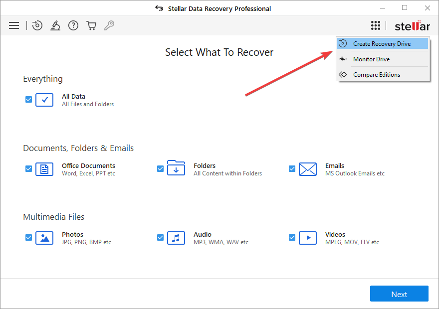 create a recovery drive